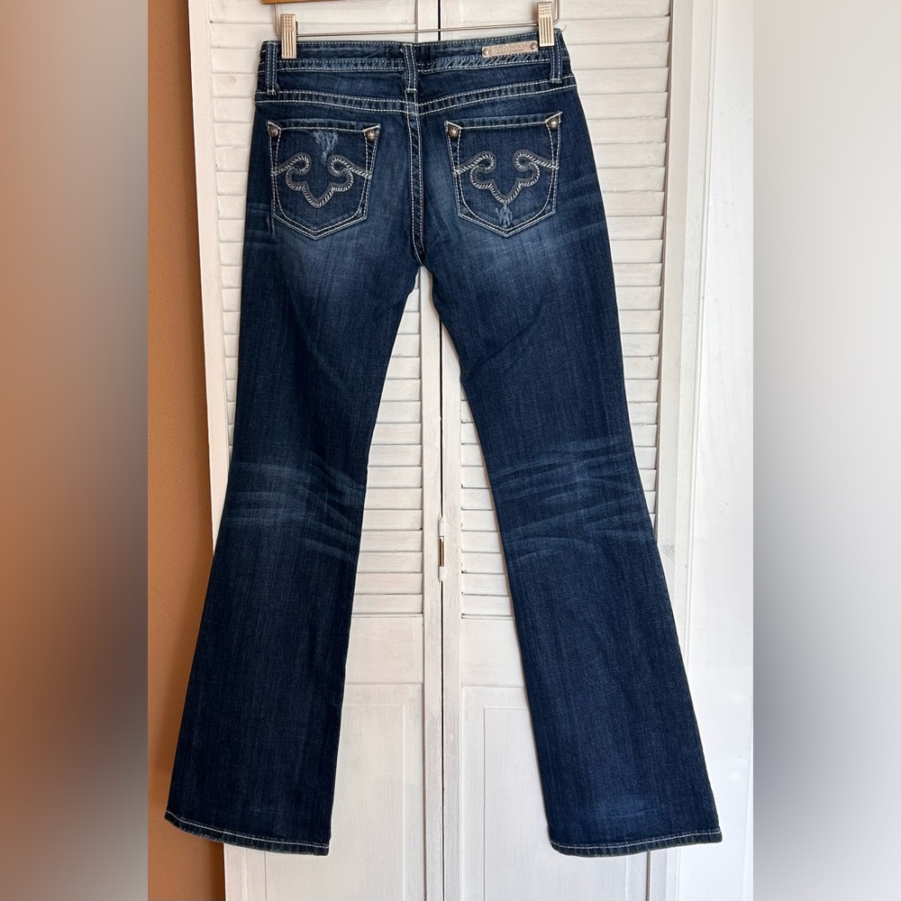 EXPRESS ReRock Boot Cut Blue Jesns size 2R bootcut stretch - Picture 2 of 10
